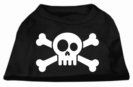 Skull Crossbone Screen Print Shirt Black XS